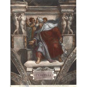 Art Photo Alinari Sistine Cappella Ezekiel Hebrew Prophet Michelangiolo 7541 Rom
